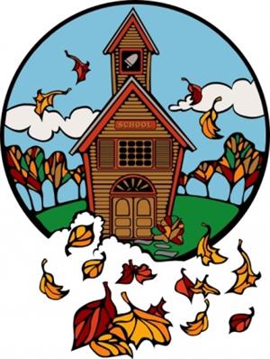 School with leaves 