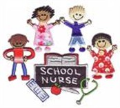 Cartoon Picture of Kids with a sign reading School Nurse 