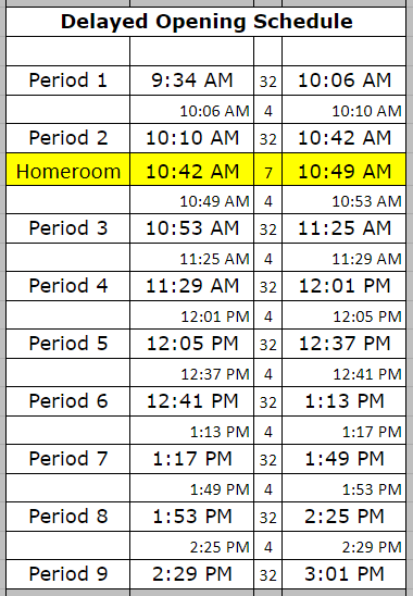 schedule