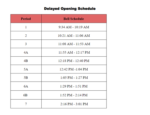 Bell Schedule